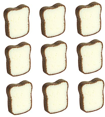 Healvian 6pcs Toast Design Sponge Scrubber Lightweight Quick-Drying Assorted Colour Sturdy Kitchen Cleaning Sponges for Dishes and Sink