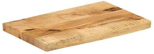 Eleganz Tavolo in legno di mango massiccio, 60 x 30 x 3,8 cm, con bordo dell'albero, finitura naturale per arredamento rustico, robusto e durevole per cucina, soggiorno o giardino