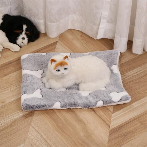 AQCQDQ Hundedecke, Hundedecke Flauschig, Hundematratze, Vier Jahreszeiten Universal-Haustiermatte, Hundekissen für Boden, Bett, Sofa, Auto Kofferraum (Grauer Knochen,80 * 100 cm)