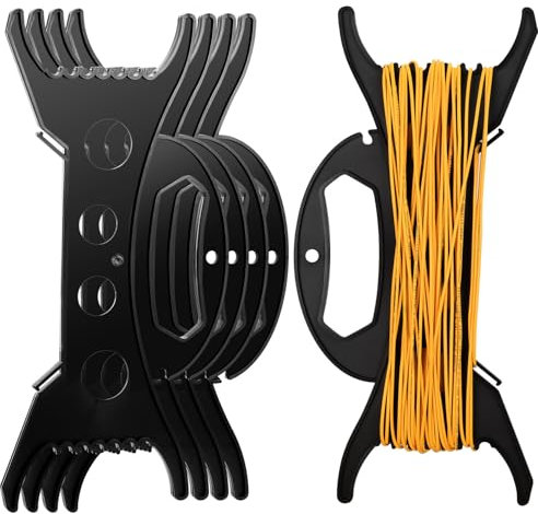 4 Pcs Cable Winder Reel, Cable Tidy Reel, Extension Lead Carrier, Power Extension Lead Holder, Rope and Wire Winder for Home Office Christmas Lights Electronics Bouncy Castles Tidy(Black)