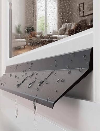 Tira deflectora de lluvia de 100 cm for ventanas, impermeabilización de alféizar, protector de lluvia adhesivo for ventanas de guillotina y aleros exteriores.(5.5cm,500cm/195in)