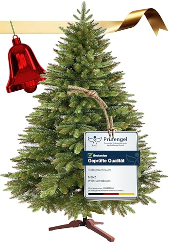4smile Premium künstlicher Weihnachtsbaum 1 Set GRÜN – Weihnachtsbaum künstlich 180CM mit Holzständer aus 70% PE & 30% PVC - Tannenbaum künstlich, feuerfest, perfekt für Wohnzimmer & Familie