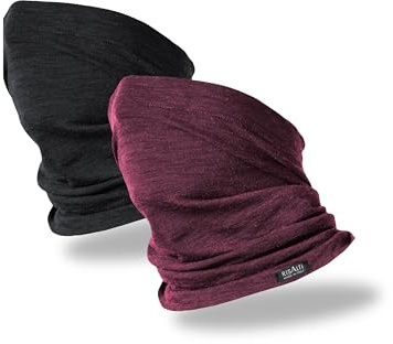 Risalti Scaldacollo Uomo Donna in Lana Merino Bipack – Scalda Collo Invernale Termico Seamless, Traspirante, Scaldacollo Moto Elasticizzato e Termoregolante, Sci, Snowboard, Running – Made in Italy