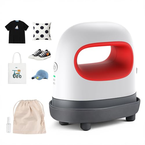 Comius Sharp Mini Prensa de Calor con 3 Niveles, Impresora de Transferencia de Calor, Base De Seguridad Aislada, Plancha Pequeña Y Portátil para Ropa, Zapatos, Sombreros (Rojo)