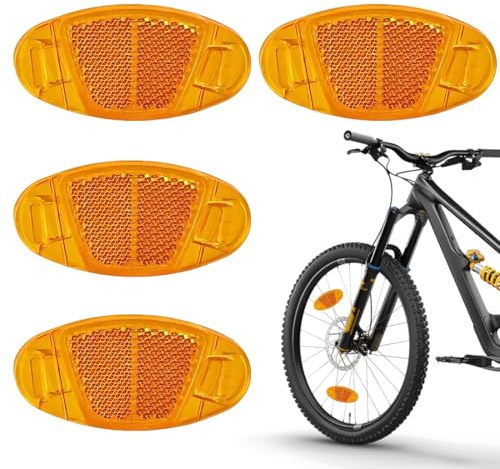 Androxeda Reflektoren Fahrrad [4Er Set] Orange Set Katzenaugen, Fahrrad Reflektoren, Katzenaugen Reflektoren Fahrrad, Speichenreflektoren