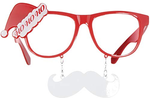 dressforfun 302777 - Spaßbrille Weihnachtsmann mit Schnurbart, ideal für Weihnachts Mottopartys, Einheitsgröße