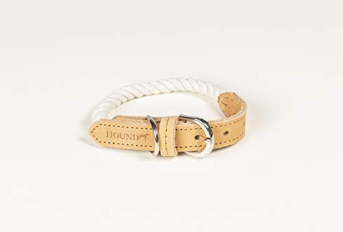 Hound Hundehalsband, geflochten, verstellbar, mit Metallschnalle und D-Ring-Akzenten, Größe S, 60 g