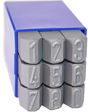 GRAVUREM-S RECHTSGRAVIERT - Schlagzahlen, Schlagstempel, Prägestempel, Einschlagzahlen - Zahlen 0-9 - ABDRUCK NICHT LESBAR / 6mm