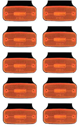 10 x 12/24 V LED-Seitenmarkierungsleuchten mit Halterungen für LKW, Bus, Wohnwagen, Wohnmobil, Auto Chassis