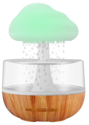 Humidificateur d'air avec Lampe Pluie, Weljoy Rain-Cloud humidificateur avec 7 lumières LED de Couleur, Diffuseur d'huiles essentielles pour Maison, Bureau, Chambre, la Relaxation, Dormir