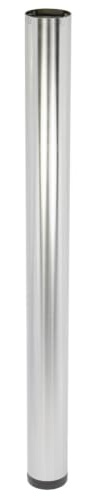 WAGNER Möbelbein/Tischbein/Möbelfuß/Systemrohr TENO - Ø 60 x 710 mm, individuell mit TENO System und QuickClick kombinierbar, Stahl in Edelstahl-Optik gebürstet, Tragkraft 50 kg - 12330901
