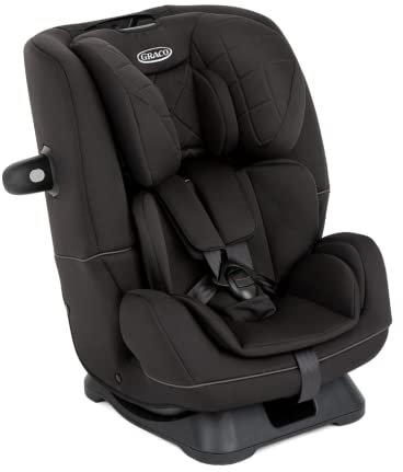 Graco SlimFit™ R129 Reboarder Kindersitz, Autositz rückwärtsgerichtet ab Geburt bis ca. 4 Jahre (40-105 cm), ab 15 Monaten (76-145 cm) auch in Fahrtrichtung, Seitenaufprallschutz, schwarz, Midnight