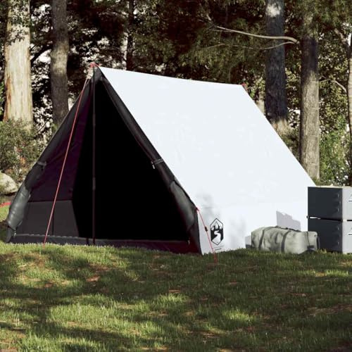 Tenda da campeggio a cuneo per 2 persone, colore bianco, oscurante, impermeabile e antivento, facile da montare con sistema a incastro, leggera e portatile, per avventure all'aria aperta, perfetta