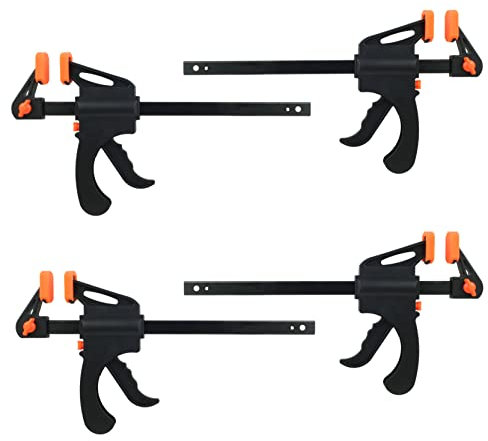 Rexxer 4er Set Einhandzwingen - Schnellspannzwingen zum Klemmen & Spannen (200 mm x 63 mm) Holzzwingen für präzise Fixierung & Spannarbeiten