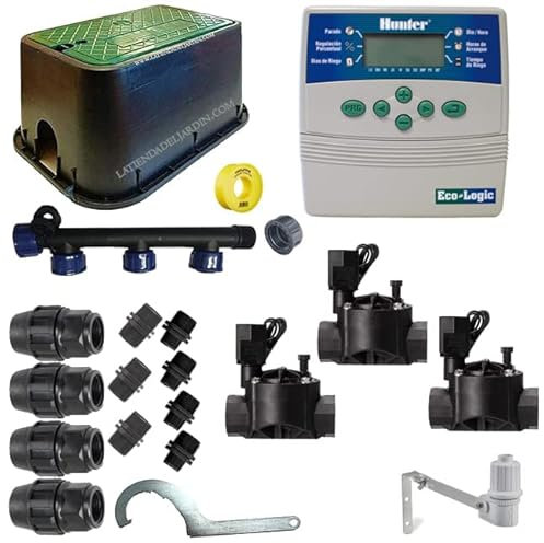 Suinga - Pack d'arrosage automatique Rain Bird - Hunter Irrigation 24 V, 3 zones d'irrigation pour tuyau 25 mm