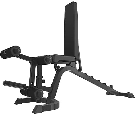 TOORX WBX 220 MULTIFIT Panca multiuso, ruote di trasporto, adattatore per utilizzo dischi in ghisa con foro ø 50 mm, Leg curl incluso