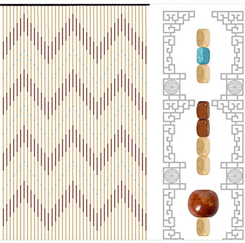 DSYOGX 31 Linien Perlenvorhang, Holzvorhang Türvorhang Perlenvorhang Holz Fadenvorhang Insektenschutz für Balkontür, Küchentür, Arbeitszimmertür