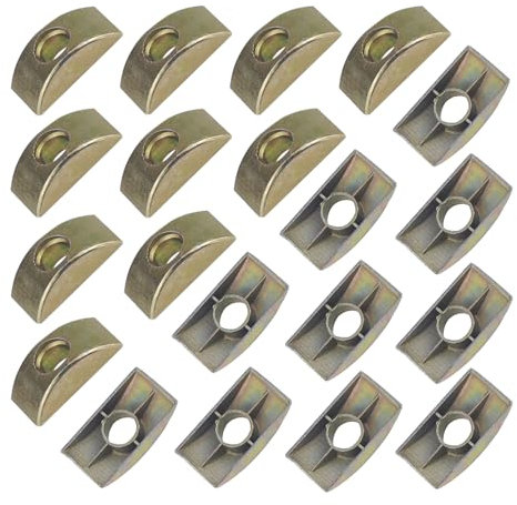 MABAHON Media Luna Muebles Tuerca Conector 20 Piezas,Tuercas Espaciador Arandela Aleación de Zinc Media Luna Tuerca Agujero Diámetro 8 mm Utilizado para Muebles con Ranuras Redondeadas