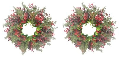 2 Set Weihnachtskranz Party Home Decor Simulation 30cm Eukalyptus Blätter Ornament, Stil G