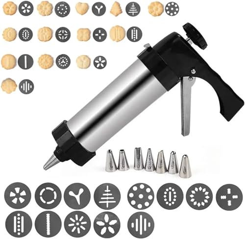 Stainless Steel Pastry Syringe 13Pcs/set Stainless Steel Cookie Decorative Biscuit Hand Pressing Machine Household DIY Baking Tools Kitchen Accessories Cake Syringe Set