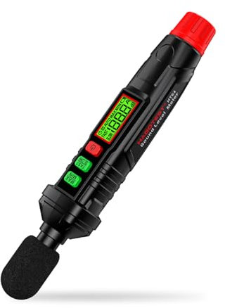 HT64 Schallpegelmesser Tragbares Dezibelmessgerät A-bewerteter Geräuschdetektor 30-130 dB Mini-Dezibel-Überwachungsgerät Hochpräziser Schallpegelmesser Digitalanzeige mit