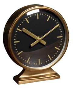 Chehoma Vintage Wanduhr zum Aufstellen. Antik-Messing. Maße: 18,5 x 6 x 16 cm, 34011