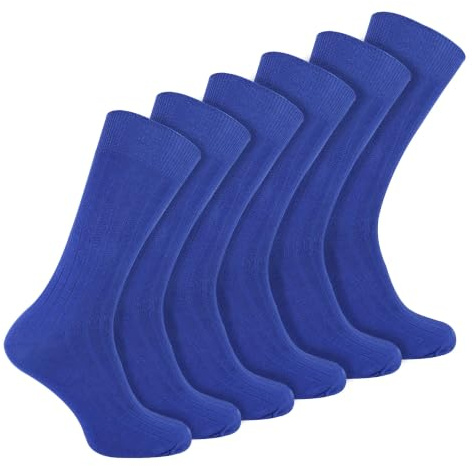 Sock Snob 6er Pack Herren Socken Gerippt Baumwolle Atmungsaktiv Socken mit Komfortbund