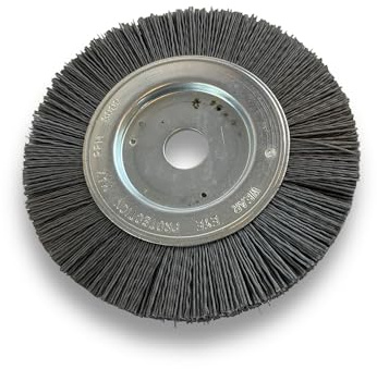 Kibros Brosse circ. touret NYLON abrasif gr.240 Ø 150 mm 1 rang | Carbure de silicium grain 240, alésage 20 mm + réducteur bague 16/12 mm, meuleuse ponceuse, décapage ébavurage brossage.
