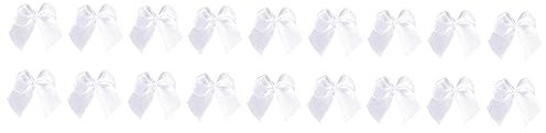 SEWACC 300stücke Titel Handgemachte Satinband Schleifen Kleine Blumen Bogen Accessoires Für Basteln Dekoration Für Hochzeiten Geburtstage Feiern Weiß