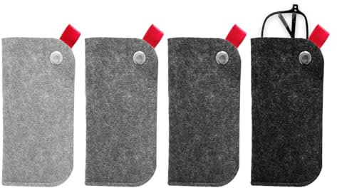 CXNXFD 4 Stück Stecken Sie in das Weiche Brillenetui Weiche Brillenhülle für Make-up Tragbare Sonnenbrille Aufbewahrungskoffer Reisen für Frauen Mädchen