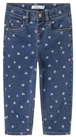Nmfbella Mom Shaped Jeans 3555-On Noos, Denimblå, 116