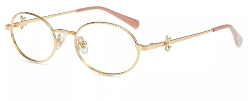 Firmoo Oval Blue Light Blocking Glasses Anti Eyestrain Bluelight Glasses for Women TV Phone Computer Gaming Eyeglasses Gold