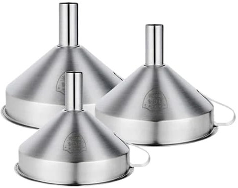 ZBORAVPIX Embudo， Embudo de Acero Inoxidable, Embudo Grande de Cocina, Embudo de Aceite de Cocina de Metal con Filtro colador Desmontable for Utensilios de Cocina de Aceite líquido(L)