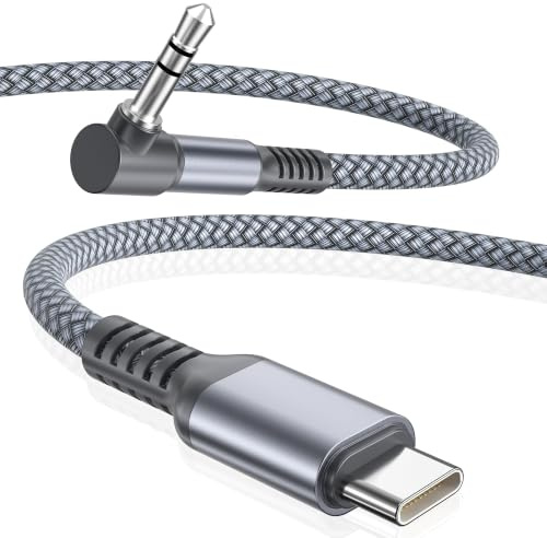 Elebase für iPhone 17 16 Pro Aux Kabel 1.2M,USB C auf 90 Grad Winkel 3.5mm | Typ-C auf 3.5mm Klinke Adapter Kabel für Car,iPhone 15 Pro Max,iPad Pro Air Mini,Samsung Galaxy S26 S25 S24,Kindle Fire HD