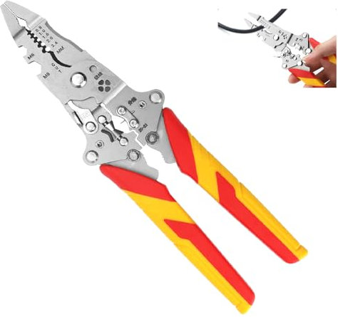 MDMAH Pinza spelafili, Elettricista, Pinze per Elettricista, Wire Stripper, Tester di tensione, Spelafili per cavi, Pinza spelafili per spogliarello, Avvolgimento e colonne di fili