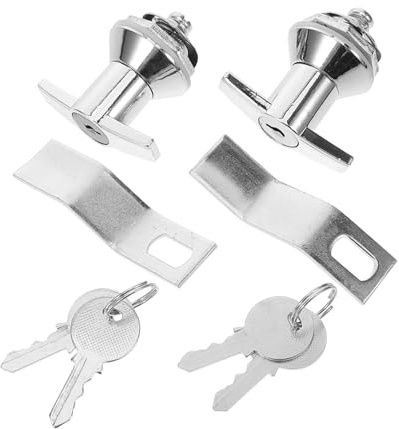 SHINEOFI Serrures De Sécurité Pour Armoire Métallique Avec Clés Verrou De Boîte Électrique En Métal Avec Poignée En T 2 Pièces 2.09X1.97X1.26 Pouces Protection Renforcée Pour Bricolage