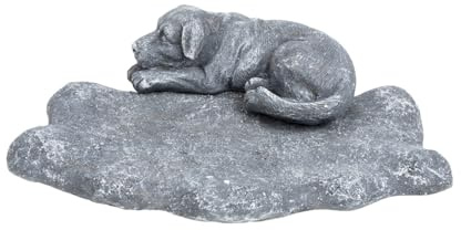 CIYODO Pierre Commémorative pour Animaux Résine Résistante à Eau Statue de Chien Décorative pour Jardin et Extérieur Marqueur Funéraire Durable pour Souvenir de