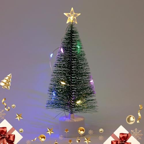 Mini Weihnachtsbaum mit Beleuchtung,Mini LED Weihnachtsbaum,Weihnachtsbaum Klein,Weihnachtsbaum Deko,Weihnachtsbaum Künstlich Klein,LED Tannenbaum,Weihnachtsdekoration, 17CM