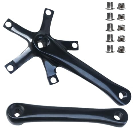 HZXQCVB 165mm Links Und Rechts Quadratisches Loch Kurbelarm 130BCD Rennrad-Kurbelarmsatz Kurbel Aus Aluminiumlegierung Kompatibel Mit Einzelkettenblatt(Black)