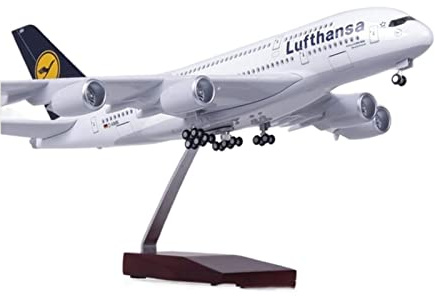 1 160 Fit Für Airbus 380 A380 Flugzeugmodell Mit Lichtern Und Rädern Aus Kunststoffharz-Flugzeugsammlung Miniatur-Hobby-Spielset(A)
