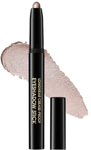 Glitzer Lidschatten Stift, Champagne Glitter Eyeshadow Stick, Hochpigmentiert Shimmer Eyeliner Creme, Wasserfest & Langlebig Lidschattenstift Crayon Metallic Finish, Glänzend Knitterfrei Augen Makeup