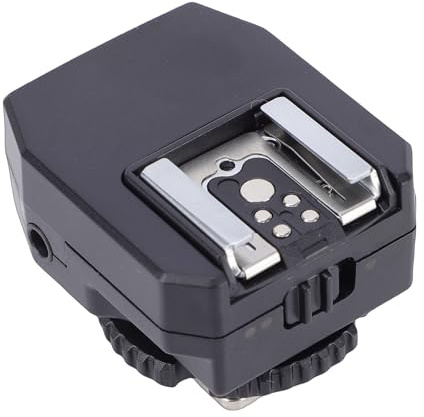 Yctze Adattatore per Flash per Fotocamera con Connessioni Flash Extra, Presa da 3,5 Mm Incorporata e Adattatore per Slitta per Porta di Sincronizzazione PC con Funzione di Aumento dell'altezza,