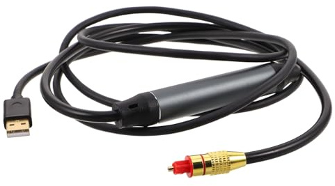 Generico Cavo Audio Digitale USB a Fibra Ottica Nero in Plastica Segnale Stabile senza Driver Aggiuntivi per Connessioni Tv e Computer