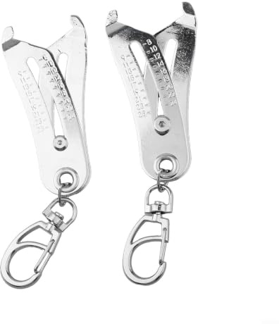 Juego de medidores de rosca, 2 piezas, medidor de pernos portátil, herramienta de medición de tornillos de acero inoxidable, identificador de tuercas para mecánicos de bricolaje, llavero incluido