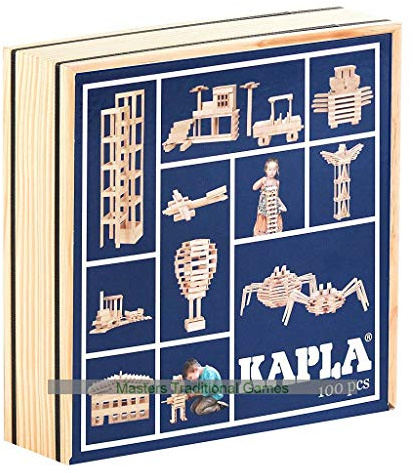 Kapla 100ER KASTEN -100 Pinienholzplättchen in einem Holzkasten