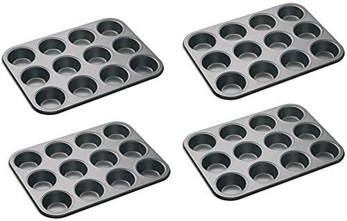 12 Hole Non Stick Cupcake Tray Muffin Pan Baking Moulds Hole Cup (Pack of 1,2,4) (4)