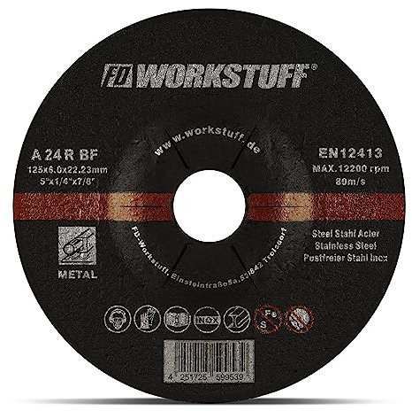 Schruppscheiben │ 10 Stück │ Ø 115 x 6 mm │ für Trenn- oder Winkelschleifer │ Schleifmopteller │Schleifscheiben │ Für Stahl & NE-Metall