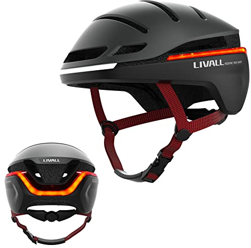 LIVALL EVO21 Smart Fahrradhelm mit Licht, Smart Helm mit Weitwinkellicht | Blinker | Bremswarnleuchte | Sturzerkennung, Fahrradhelme für Männer und Frauen, Fahrradhelm für Stadtpendler