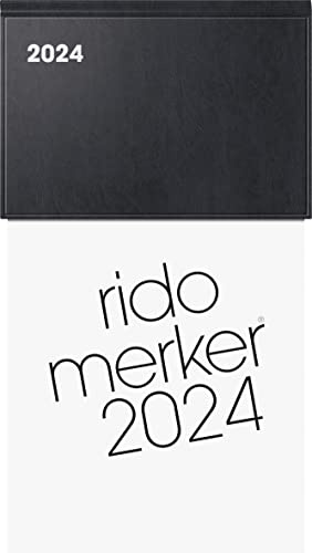 rido/idé Calendario diario modelo Merker 2024 1 página = 1 día tamaño de la hoja 10,8 x 20,1 cm, color negro