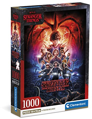 Clementoni - 39713 - Pussel - Stranger Things - 1000 bitar - pussel för vuxna, Netflix-pussel, berömda filmpussel, Made in Italy
